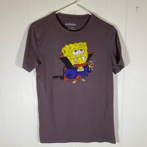 Halloween Vampire Sponge bob square pants Graphic T-Shirt size small unisex